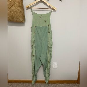 Urban Outfitters Mint Floral Jumpsuit